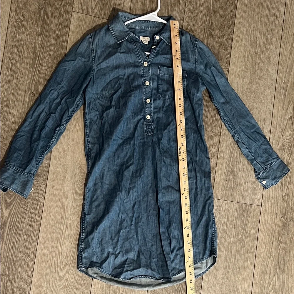 J. Crew XXS OVERSIZED Indigo Denim Chambray Shirt Dress - Picture 8 of 9